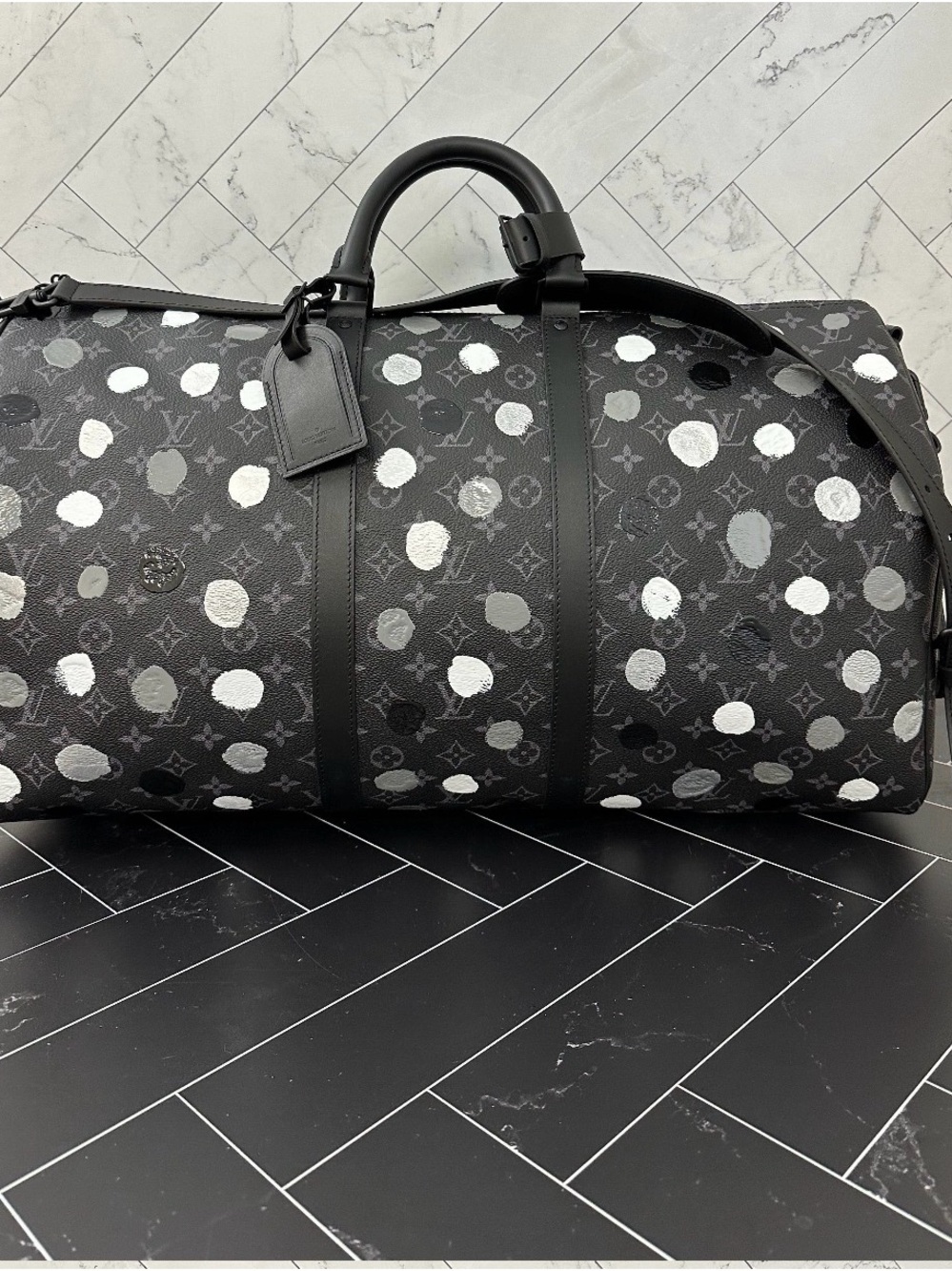Louis Vuitton Eclipse Kusama Keepall 55 Bandouliere